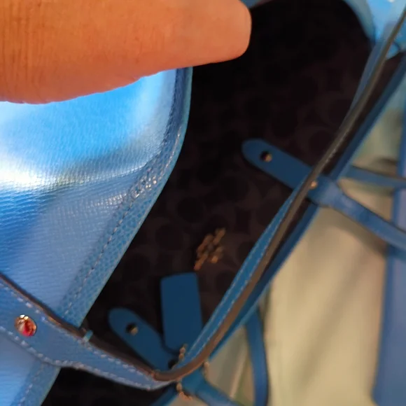 Coach Reversible Tote Vibrant BlueTo Soft Black&Gray NWOT Perfect 2in1 Bag - Picture 13 of 16